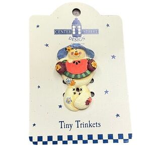 Vintage Summer Snow Snowman Brooch Pin